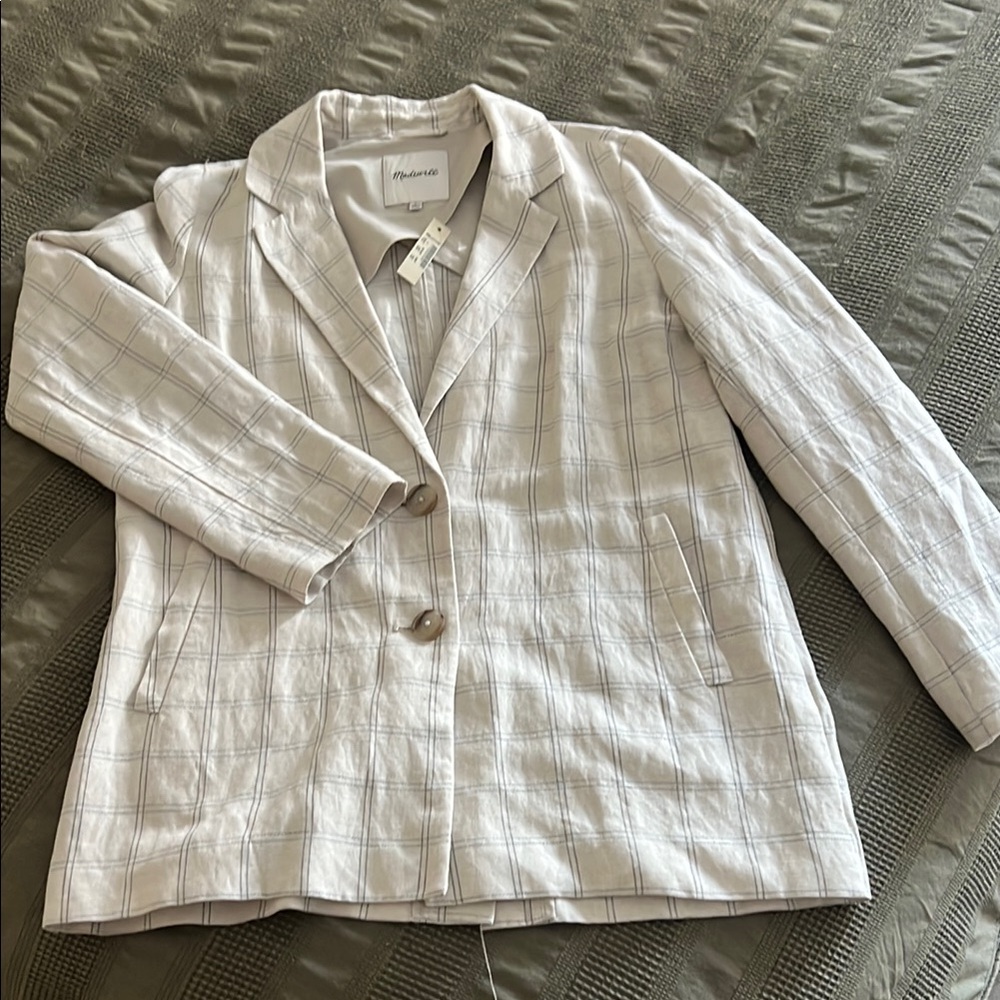 Madewell Women's Plaid Blazer - Light Beige